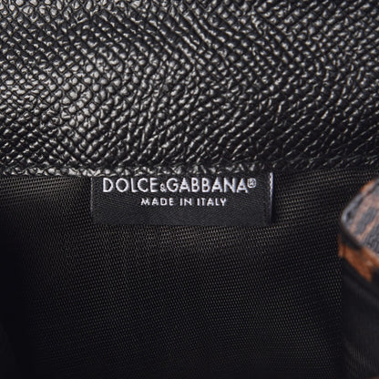 Dolce & Gabbana Dauphine Leopard Printed Logo French Flap Wallet Black 6 of 7