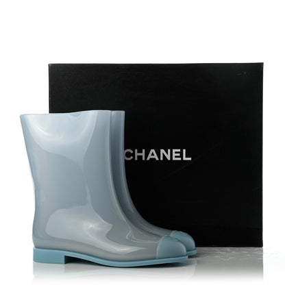 Chanel Rubber Rain Boots 38 Light Blue 18 of 18