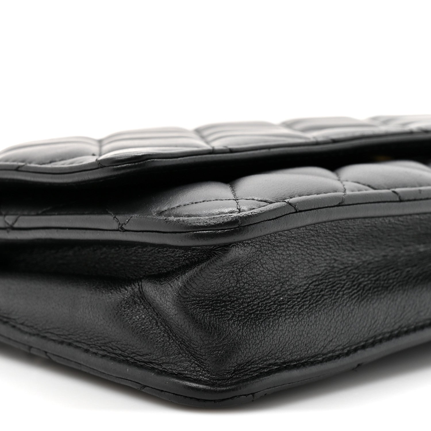 Chanel Lambskin Quilted Wallet On Chain WOC Black 10 of 12