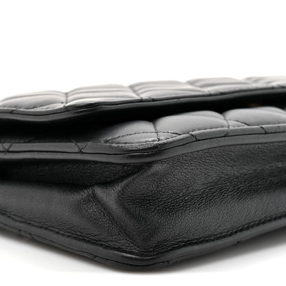 Chanel Lambskin Quilted Wallet On Chain WOC Black 10 of 12