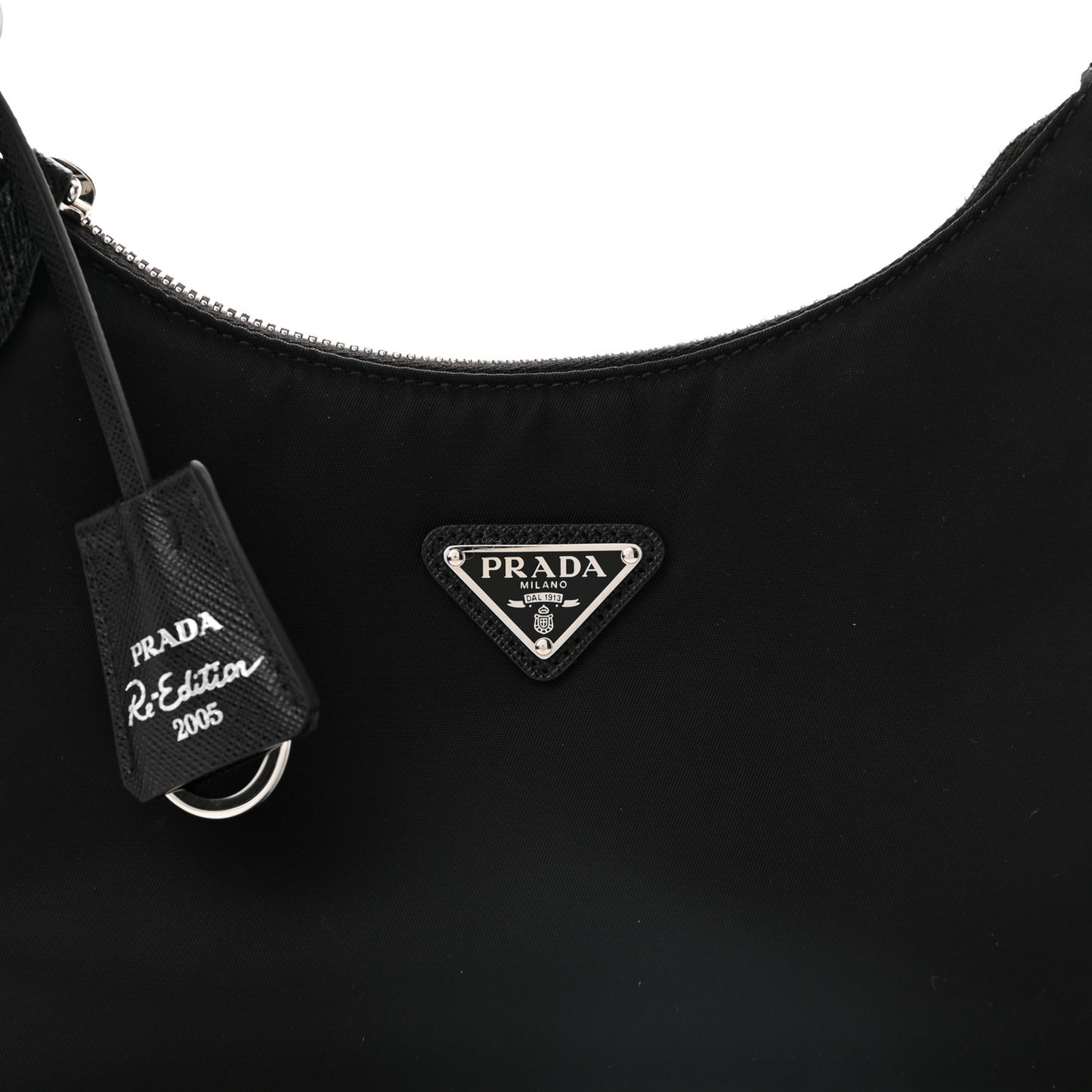 Tessuto Nylon Saffiano Mini Re-Edition 2005 Bag Black