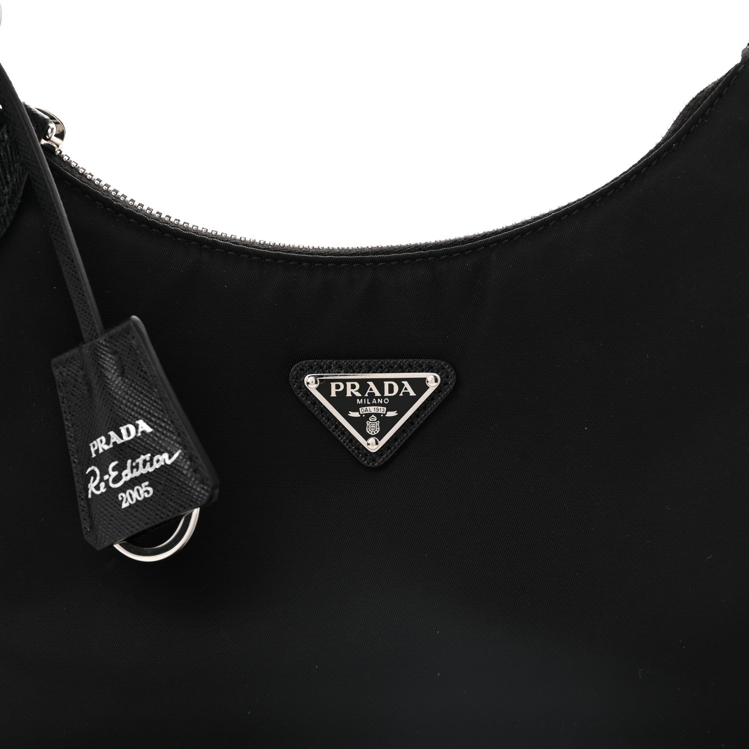 Prada Tessuto Nylon Saffiano Mini Re-Edition 2005 Bag Black 7 of 10