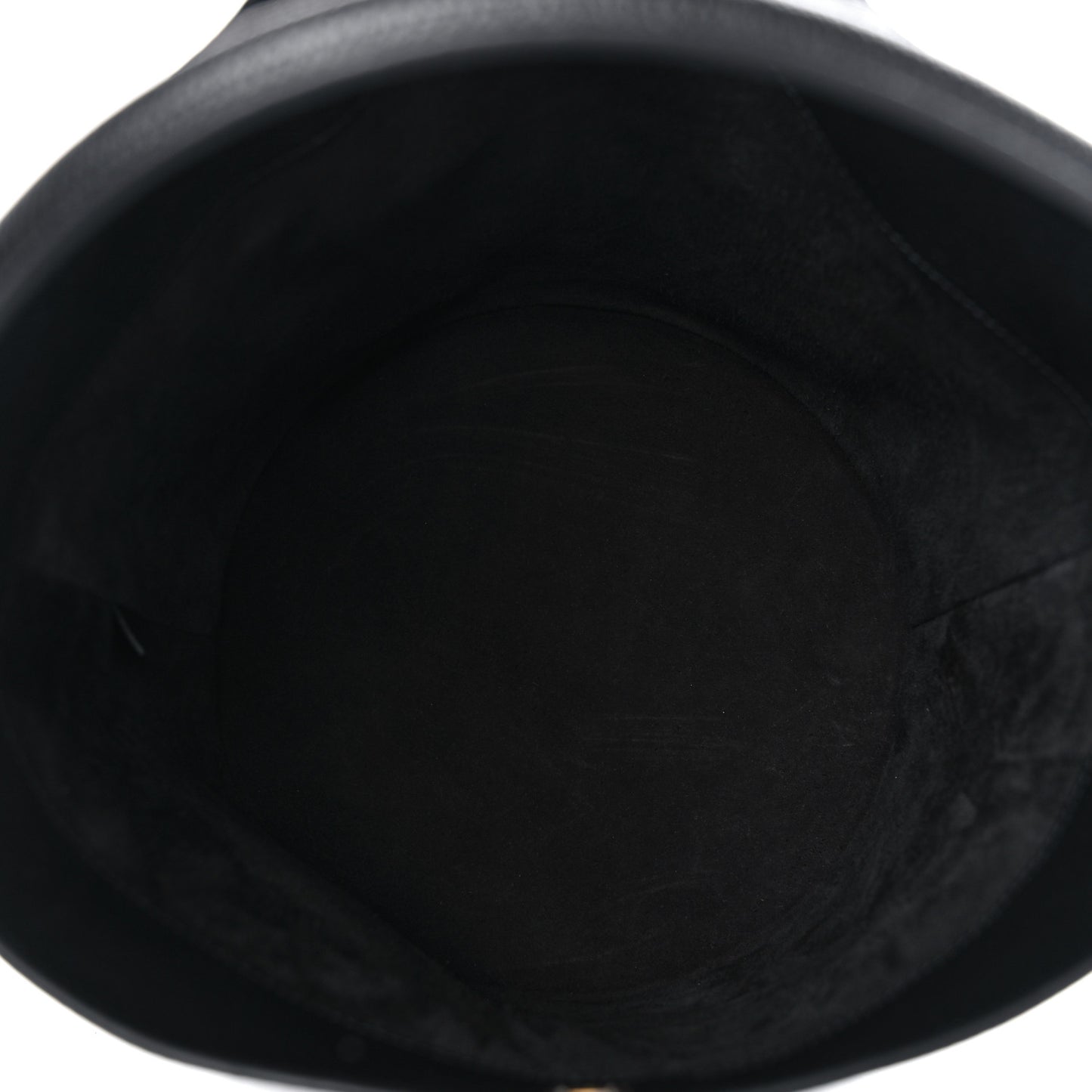 Supple Grained Calfskin Bucket 16 Bag Black