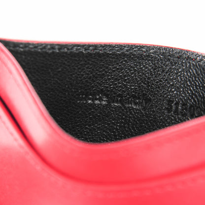 Saint Laurent Calfskin Credit Card Case Red 7 of 9