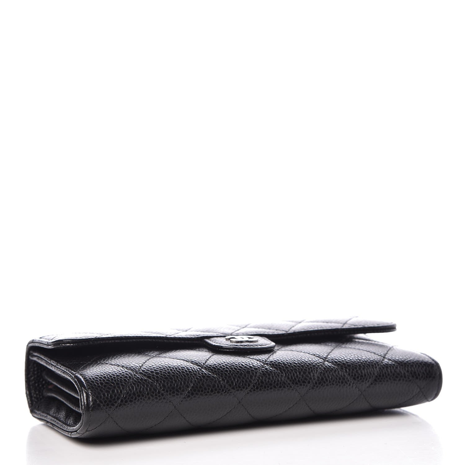 Chanel Caviar Quilted Large Gusset Flap Wallet Black 4 of 8