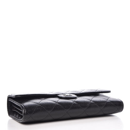 Chanel Caviar Quilted Large Gusset Flap Wallet Black 4 of 8