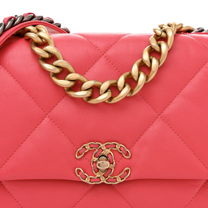 Chanel Goatskin Quilted Large Chanel 19 Flap Pink 8 of 11