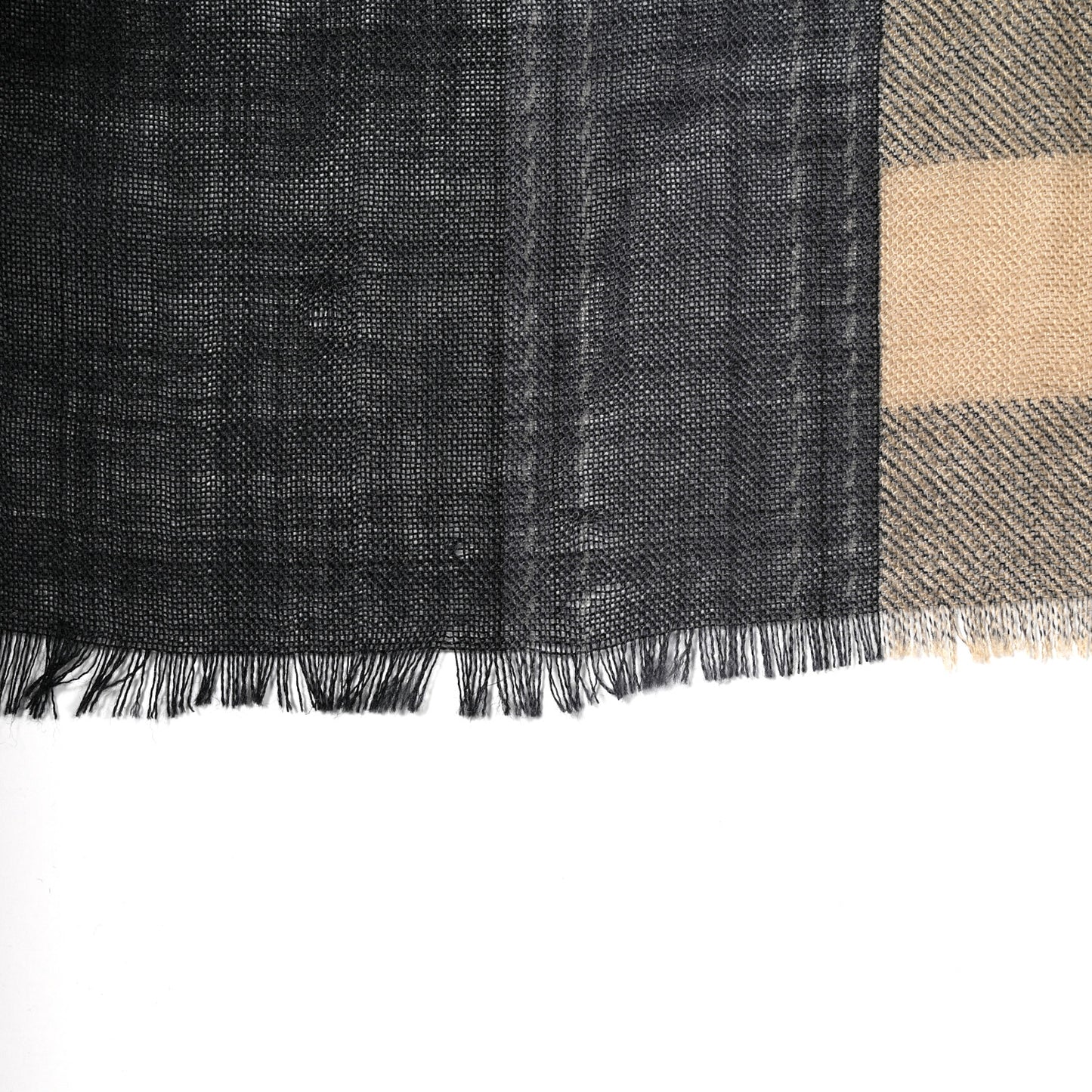 Modal Cashmere Haymarket Check Scarf Grey