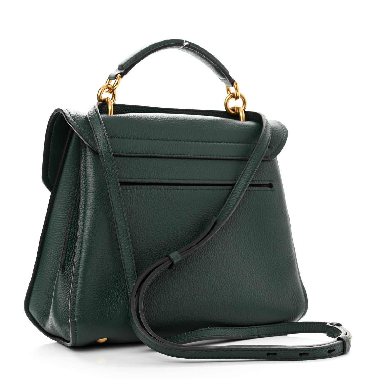 Calfskin Margot Top Handle Satchel Dark Green