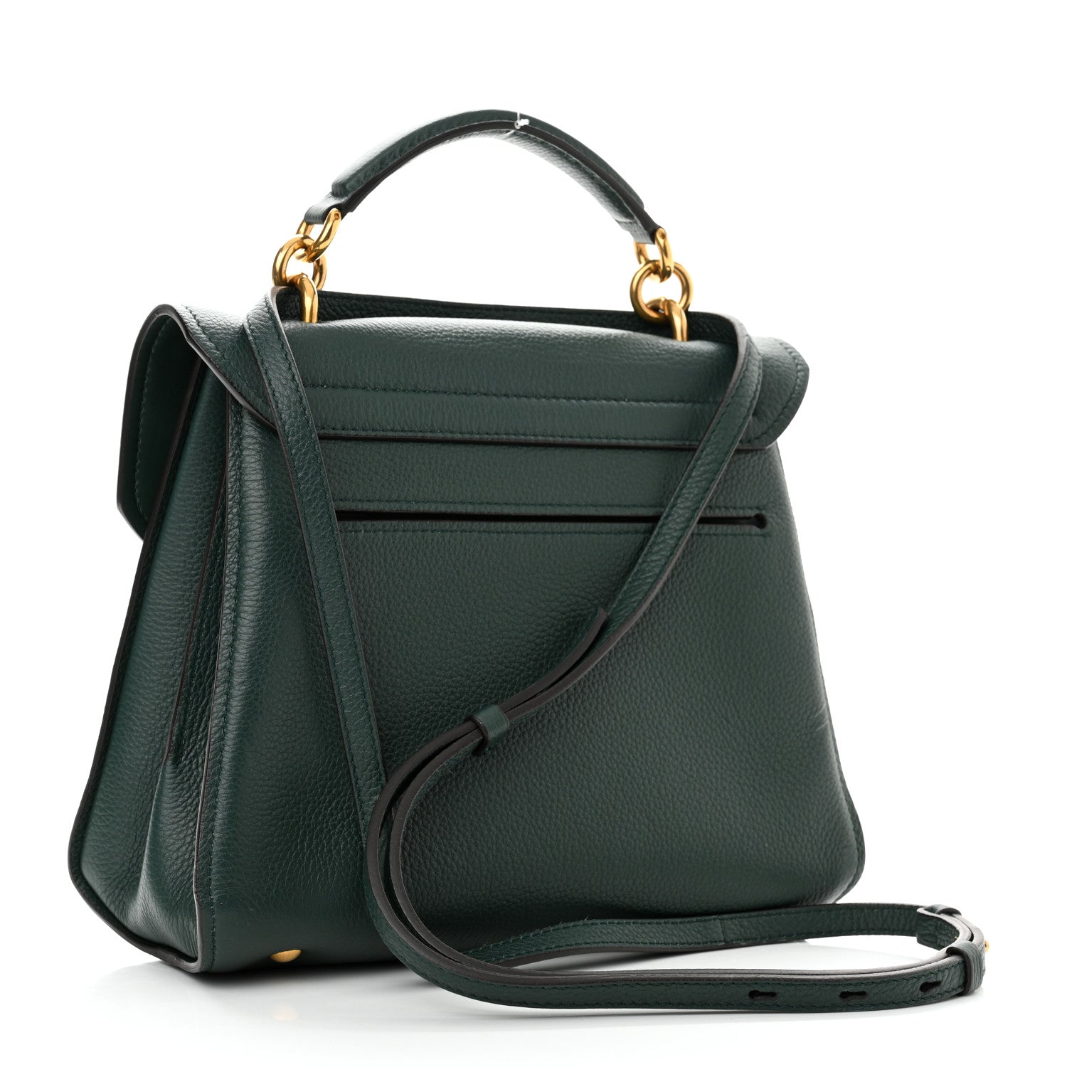 Salvatore Ferragamo Calfskin Margot Top Handle Satchel Dark Green 3 of 10