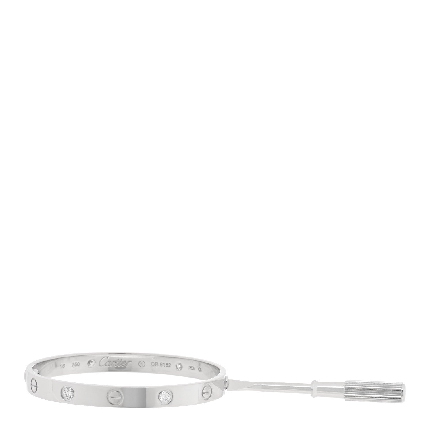Cartier 18K White Gold 4 Diamond LOVE Bracelet 16 4 of 5