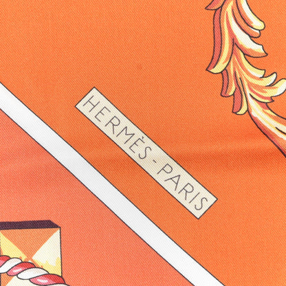 Hermes Silk Les Cles Maxi Twilly Cut Corail Orange Rouge 3 of 4