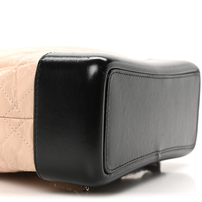 Chanel Aged Calfskin Quilted Small Gabrielle Backpack Beige Black 9 of 10