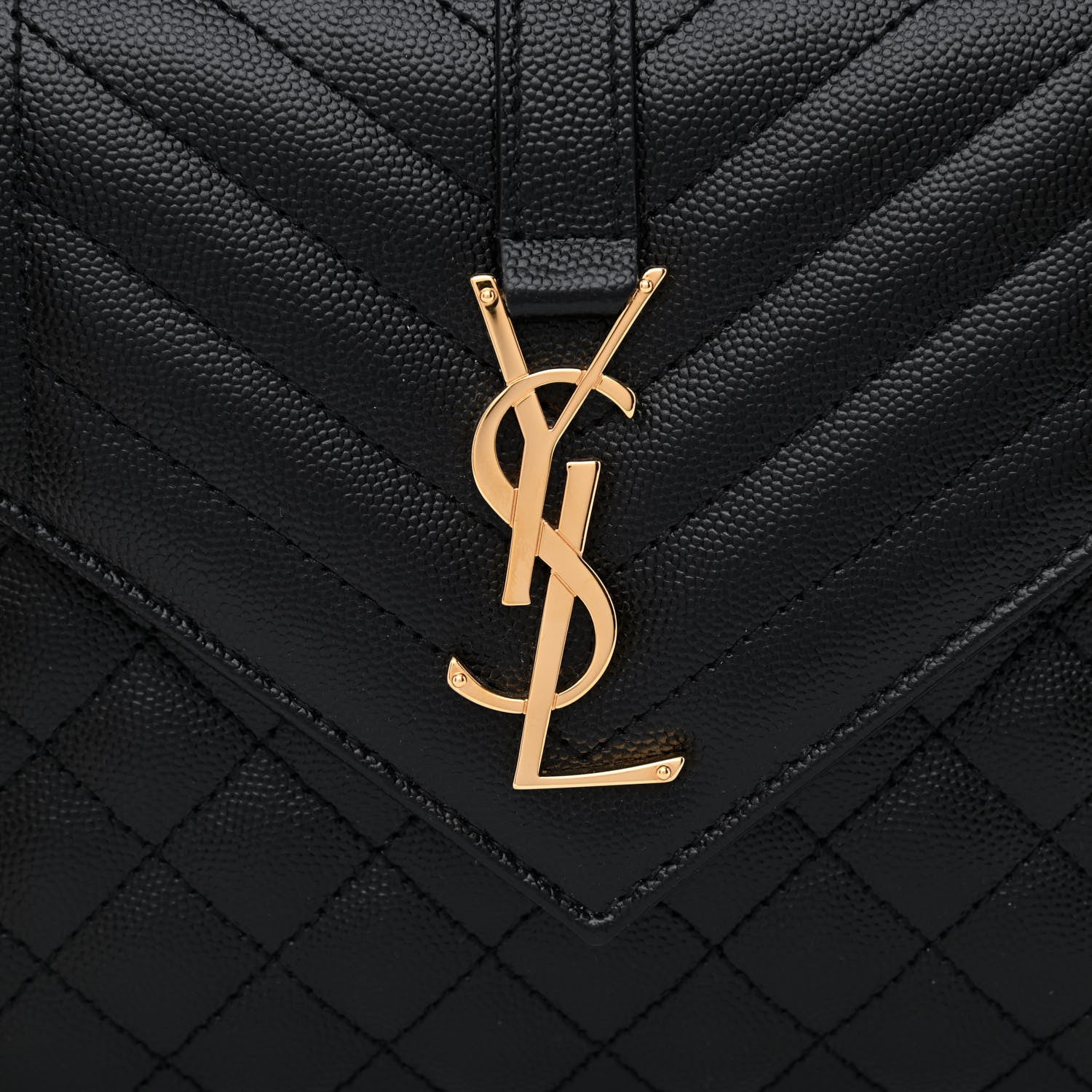 Saint Laurent Grain De Poudre Textured Mixed Matelasse Triquilt Medium Monogram Satchel Black 8 of 11