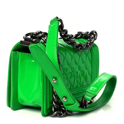 Chanel Patent Quilted Small Boy Flap Green 3 of 11