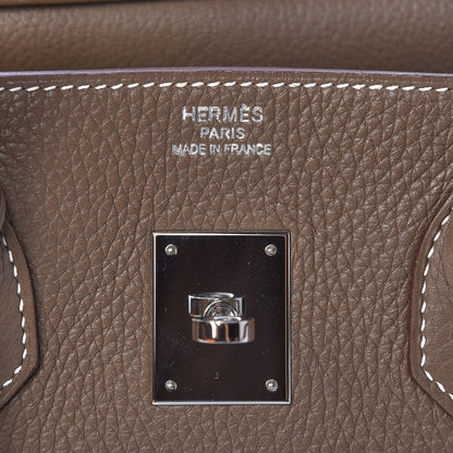 Hermes Taurillon Clemence Birkin 35 Etoupe 17 of 30
