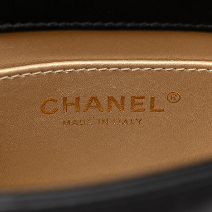 Chanel Lambskin Quilted Mini CC Crystal Logo Chain Flap Black 6 of 10