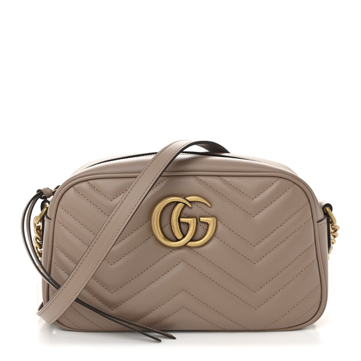 Calfskin Matelasse Small GG Marmont Chain Shoulder Bag Porcelain Rose