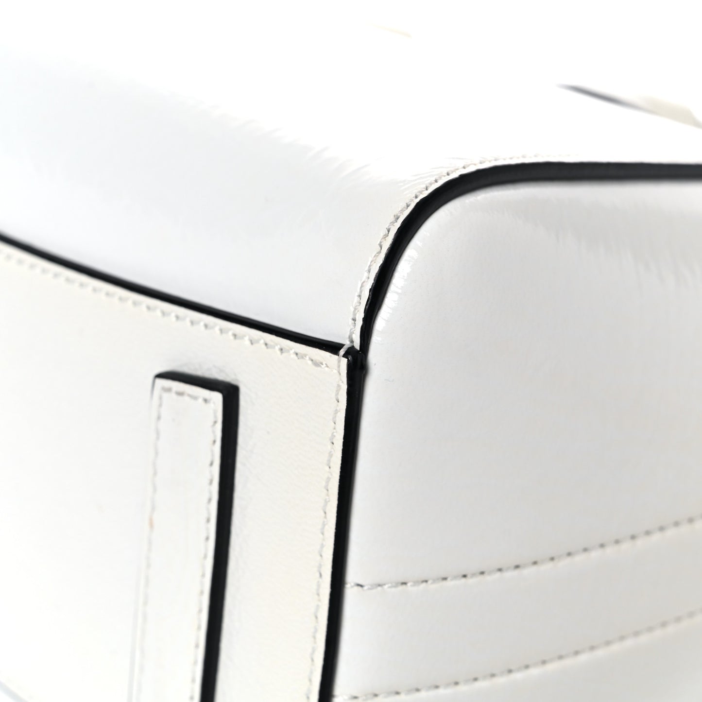 Crinkled Patent Calfskin Mini Antigona White