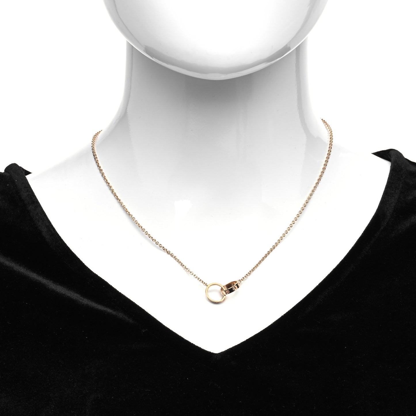 18K Pink Gold Interlocking LOVE Necklace