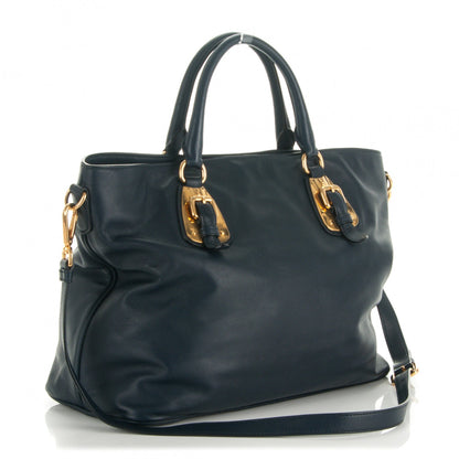 Prada Soft Calf Tote Baltico 3 of 7