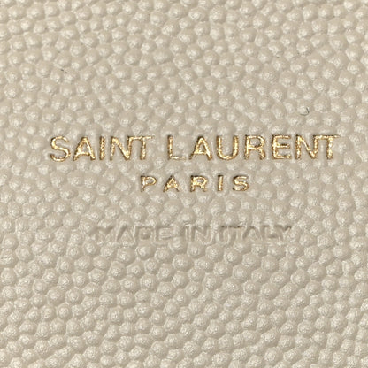 Saint Laurent Grain De Poudre Matelasse Chevron Monogram Envelope Clutch Blanc Vintage 6 of 8