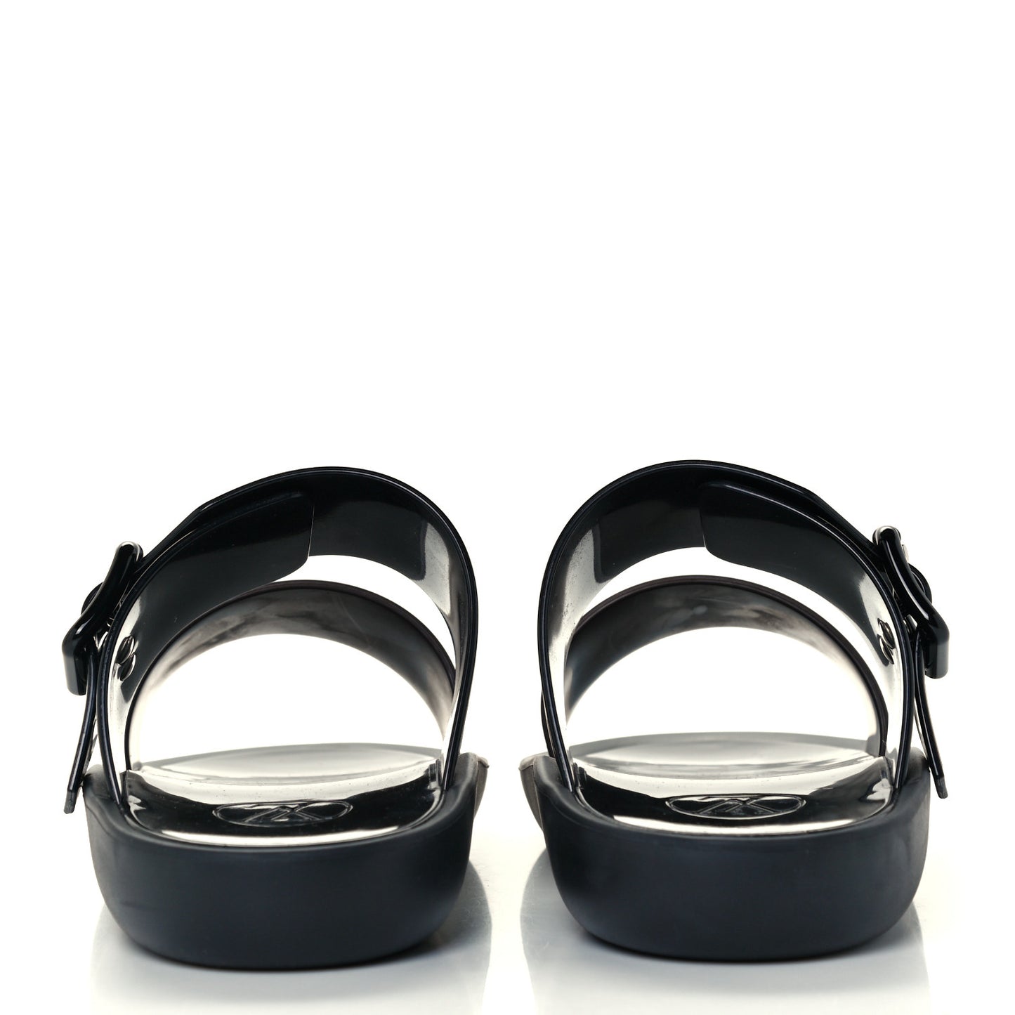 Monogram Sunbath Flat Mule Sandals 36 Black
