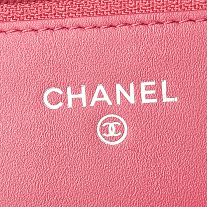 Chanel Patent Quilted Brilliant Wallet On Chain WOC Dark Pink 8 of 10
