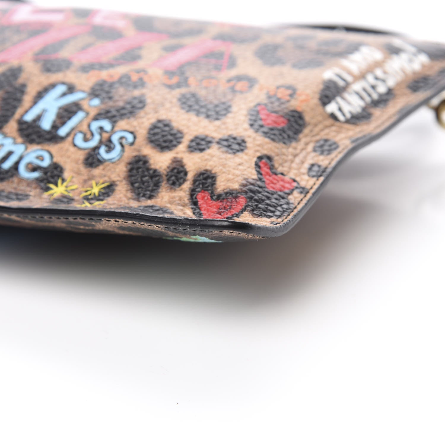 Dolce & Gabbana Calfskin Leopard Graffiti Print Crossbody Pouch Multicolor 8 of 8