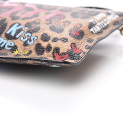 Dolce & Gabbana Calfskin Leopard Graffiti Print Crossbody Pouch Multicolor 8 of 8