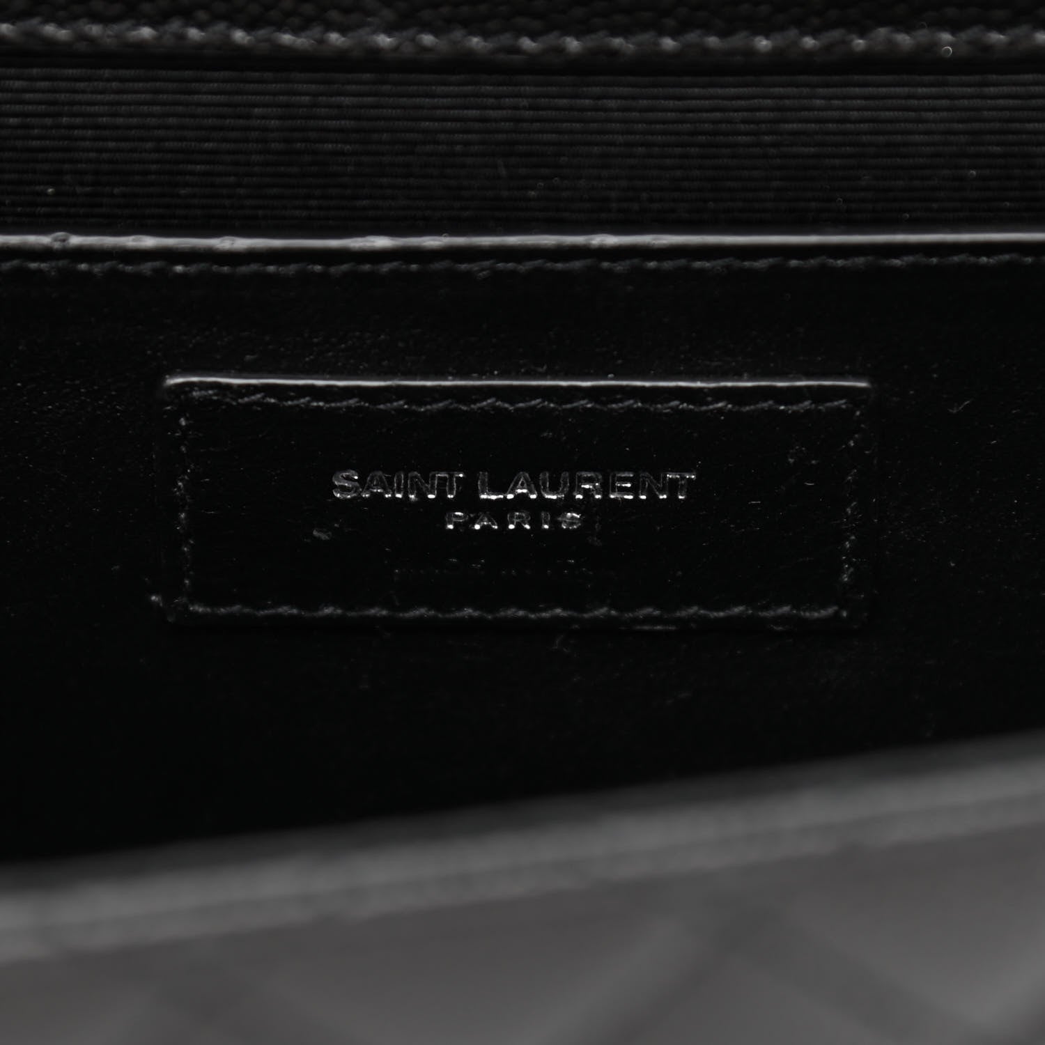 Saint Laurent Grain De Poudre Textured Mixed Matelasse Triquilt Medium Monogram Satchel Black 7 of 10