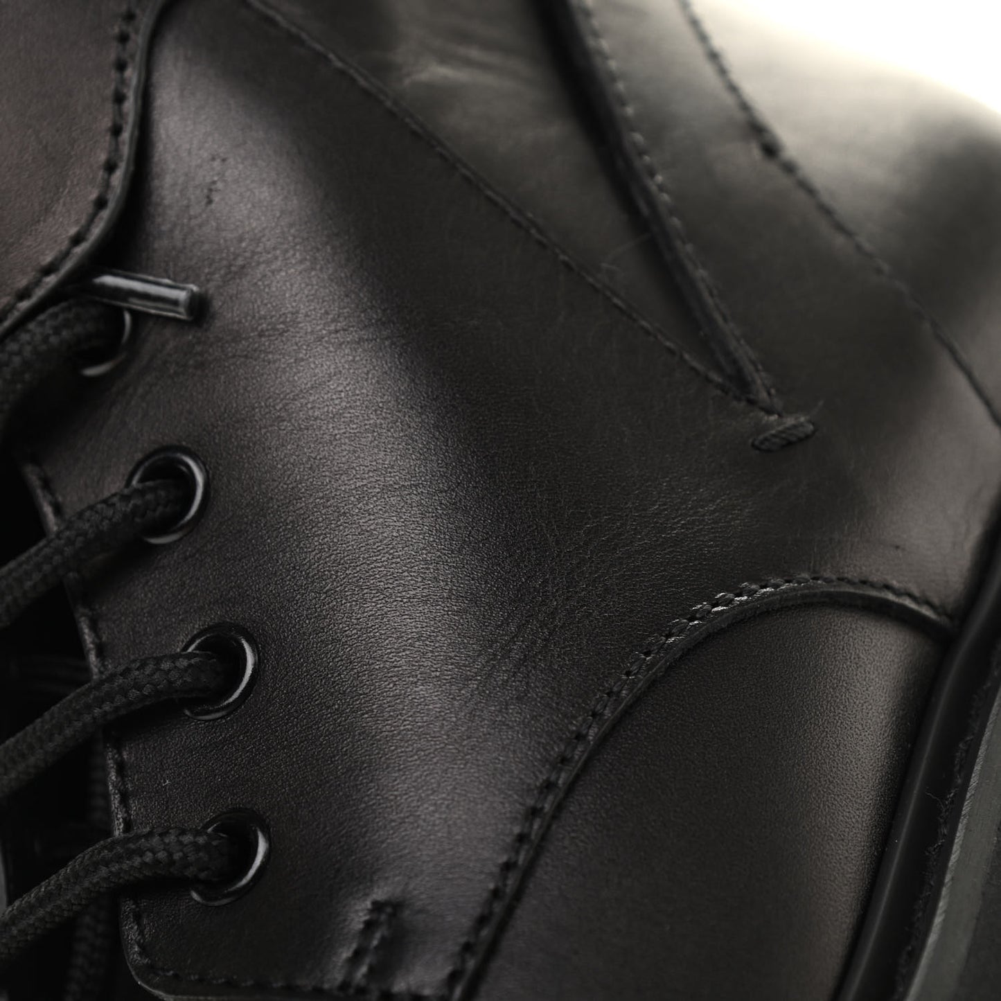 Calfskin Womens VLOGO 35mm Combat Boots 37.5 Black