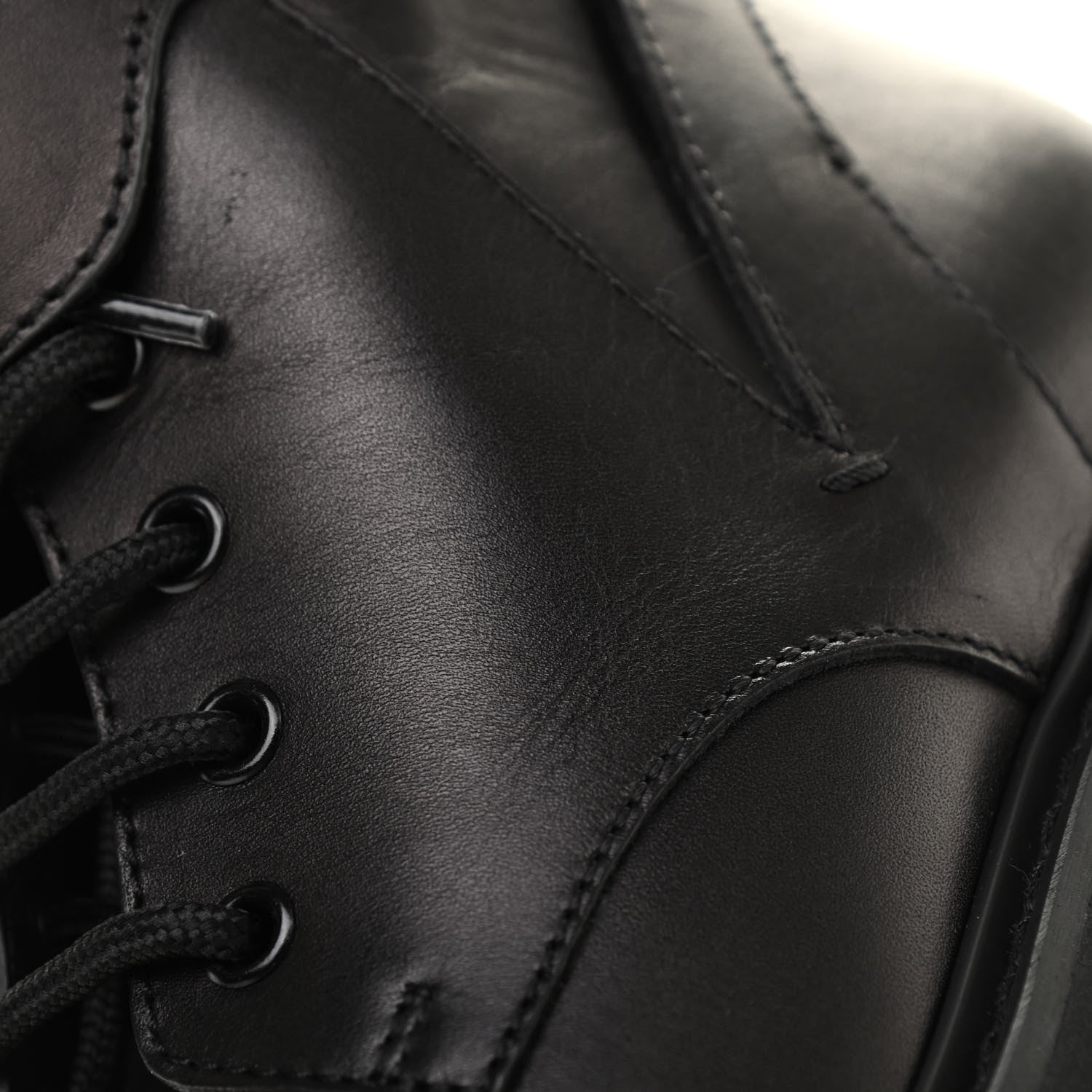 Valentino Garavani Calfskin Womens VLOGO 35mm Combat Boots 37.5 Black 9 of 15