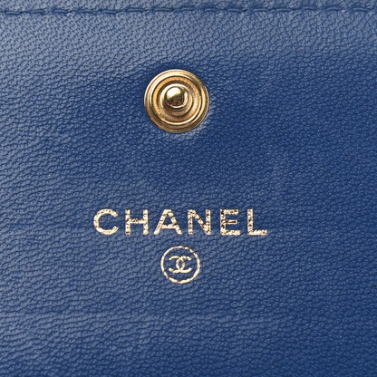 Chanel Goatskin Quilted Chanel 19 Flap Wallet Dark Blue 6 of 8