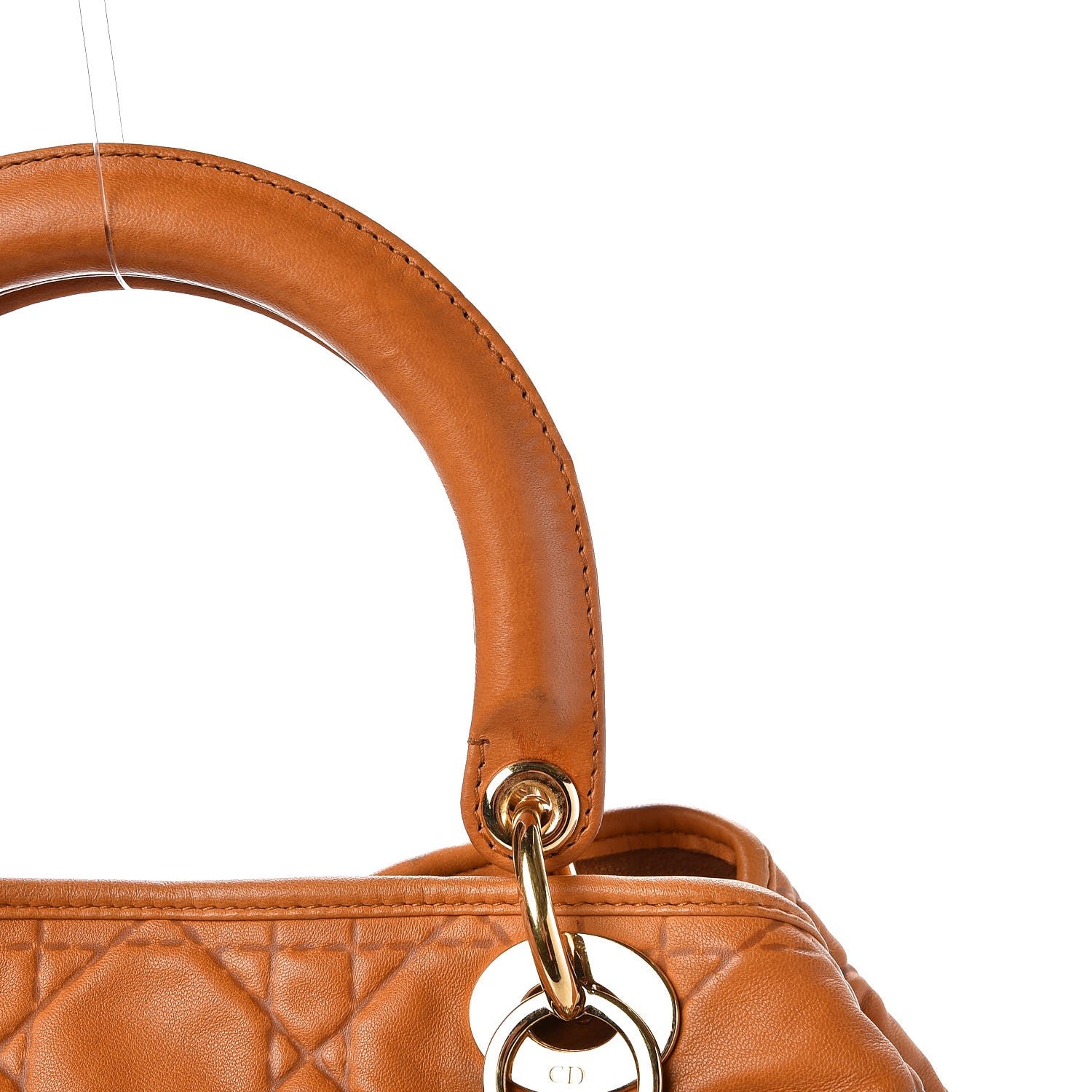 Christian Dior Lambskin Cannage Soft Lady Dior Shopping Tote Orange 8 of 20