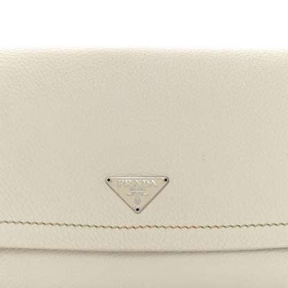 Prada Vitello Daino Swing Flap Shoulder Bag White 6 of 17