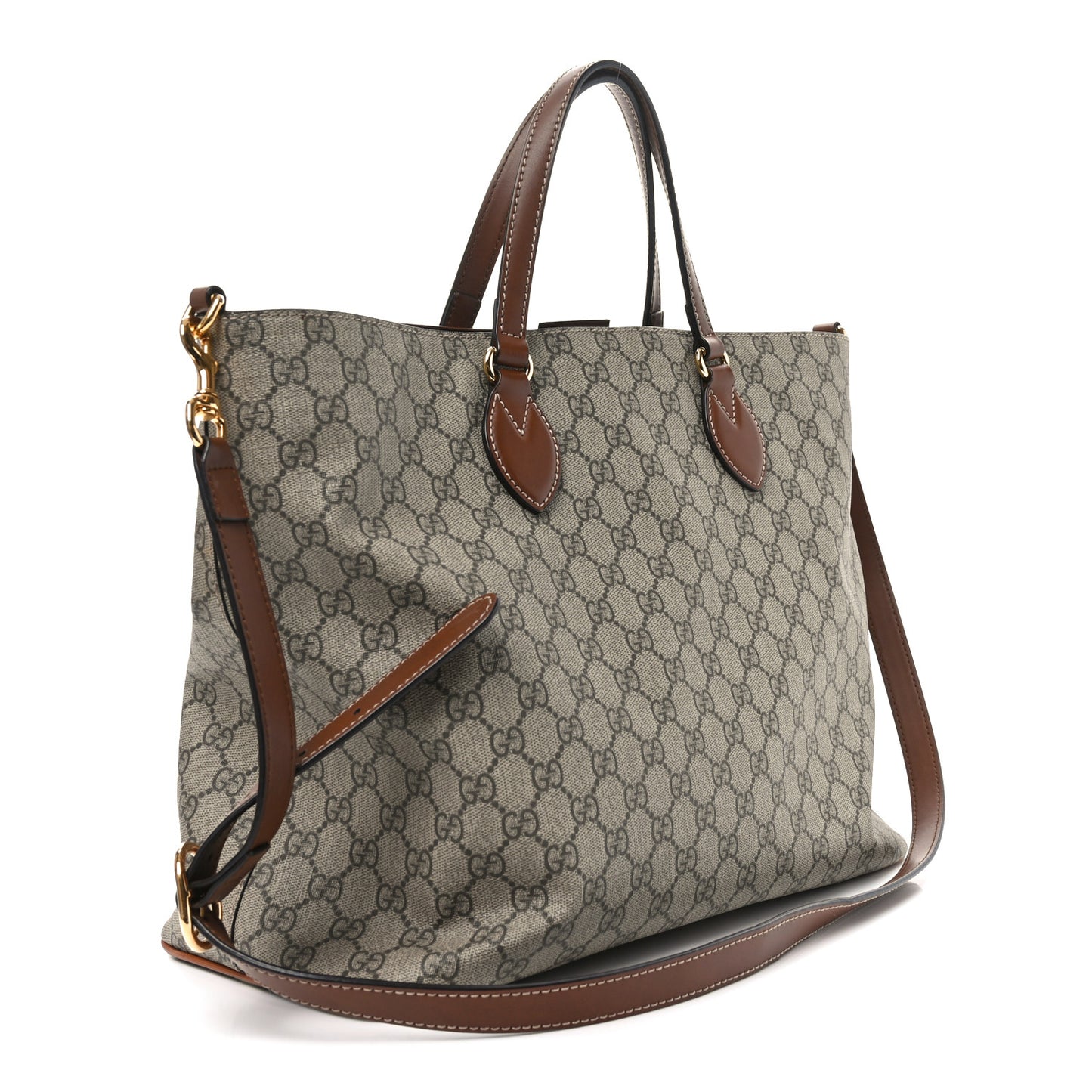 Soft GG Supreme Monogram Medium Crossbody Tote Beige Cuir
