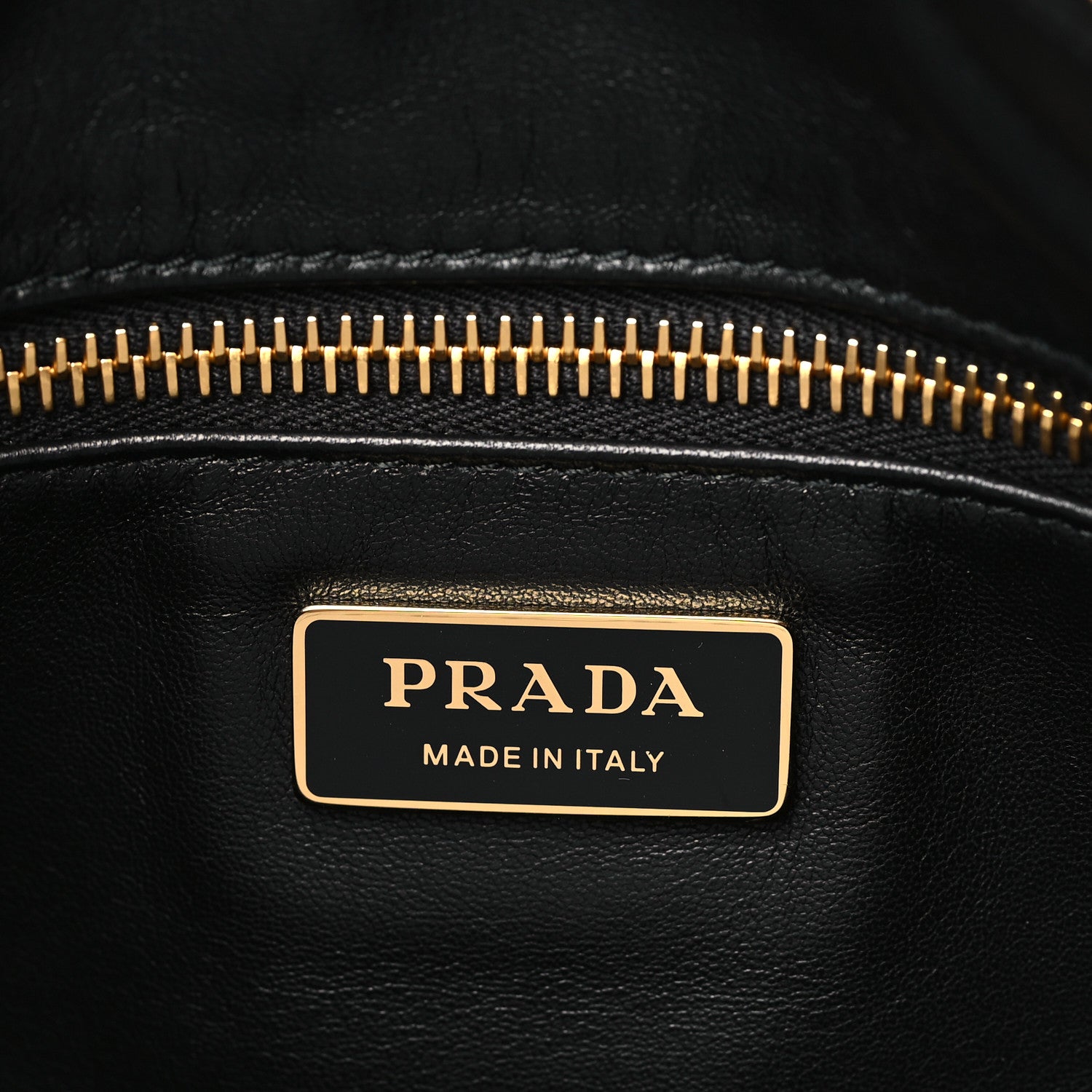Prada Soft Calfskin Aimee Shoulder Bag Black 6 of 9