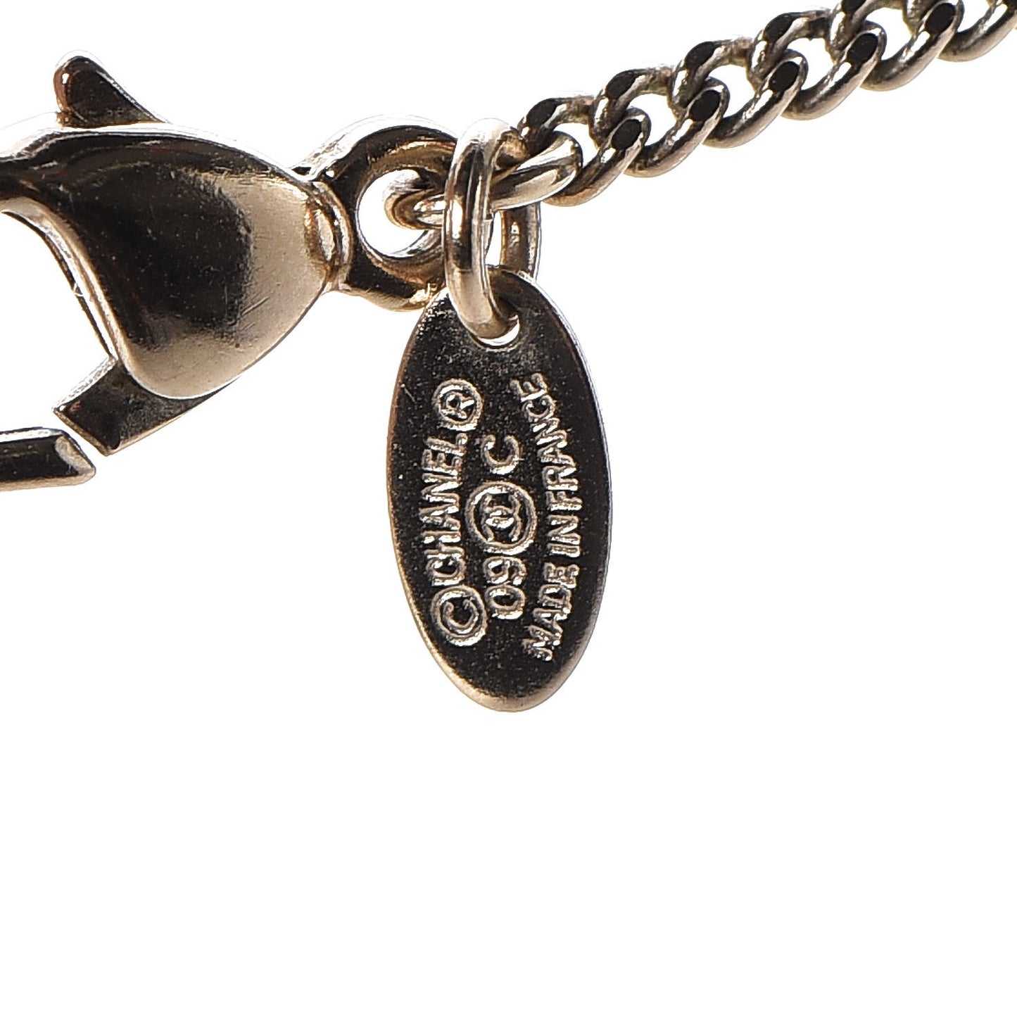 Mirror CC Pendant Necklace Gold