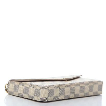 Louis Vuitton Damier Azur Pochette Felicie Chain Wallet Rose Ballerine 4 of 15
