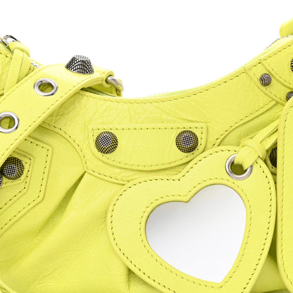 Balenciaga Agneau Arena Le Cagole Shoulder Bag XS Lime 8 of 10