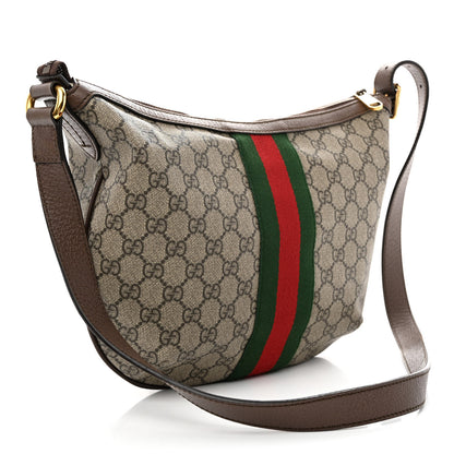 Gucci GG Supreme Monogram Web Small Ophidia Half Moon Hobo Brown 3 of 12