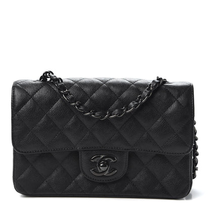 Chanel Crumpled Calfskin Quilted Mini Rectangular Flap So Black 1 of 10
