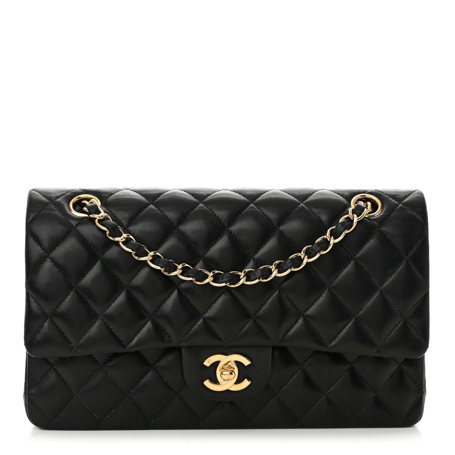 Chanel Lambskin Quilted Medium Double Flap Black 1 of 16