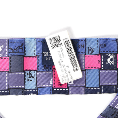 Hermes Silk Bolduc Au Carre Twilly Blue Jean Rose Vif Gris 3 of 5