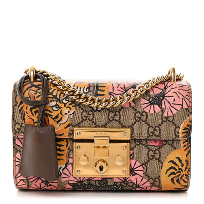 Gucci GG Supreme Monogram Bengal Small Padlock Shoulder Bag Beige Pink 1 of 13