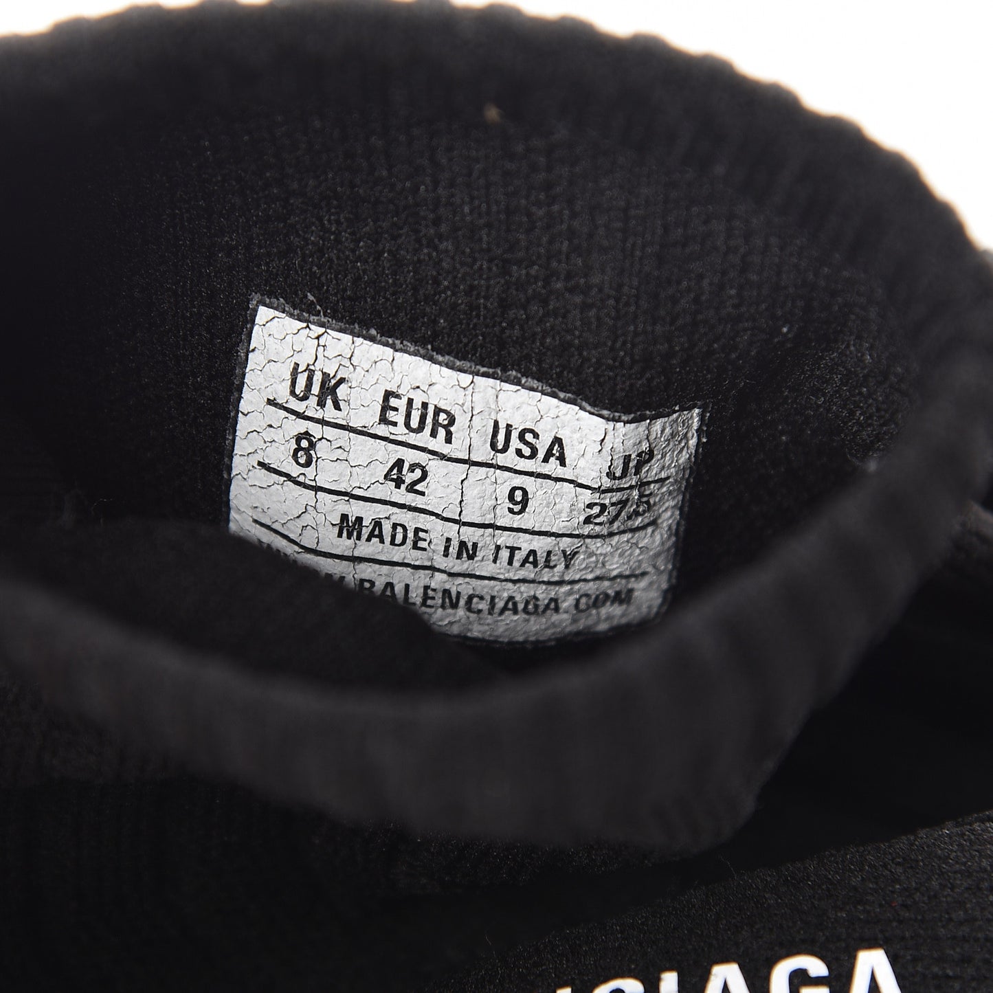 Ribbed Effect Knit Mens Speed Sneakers 42 Black