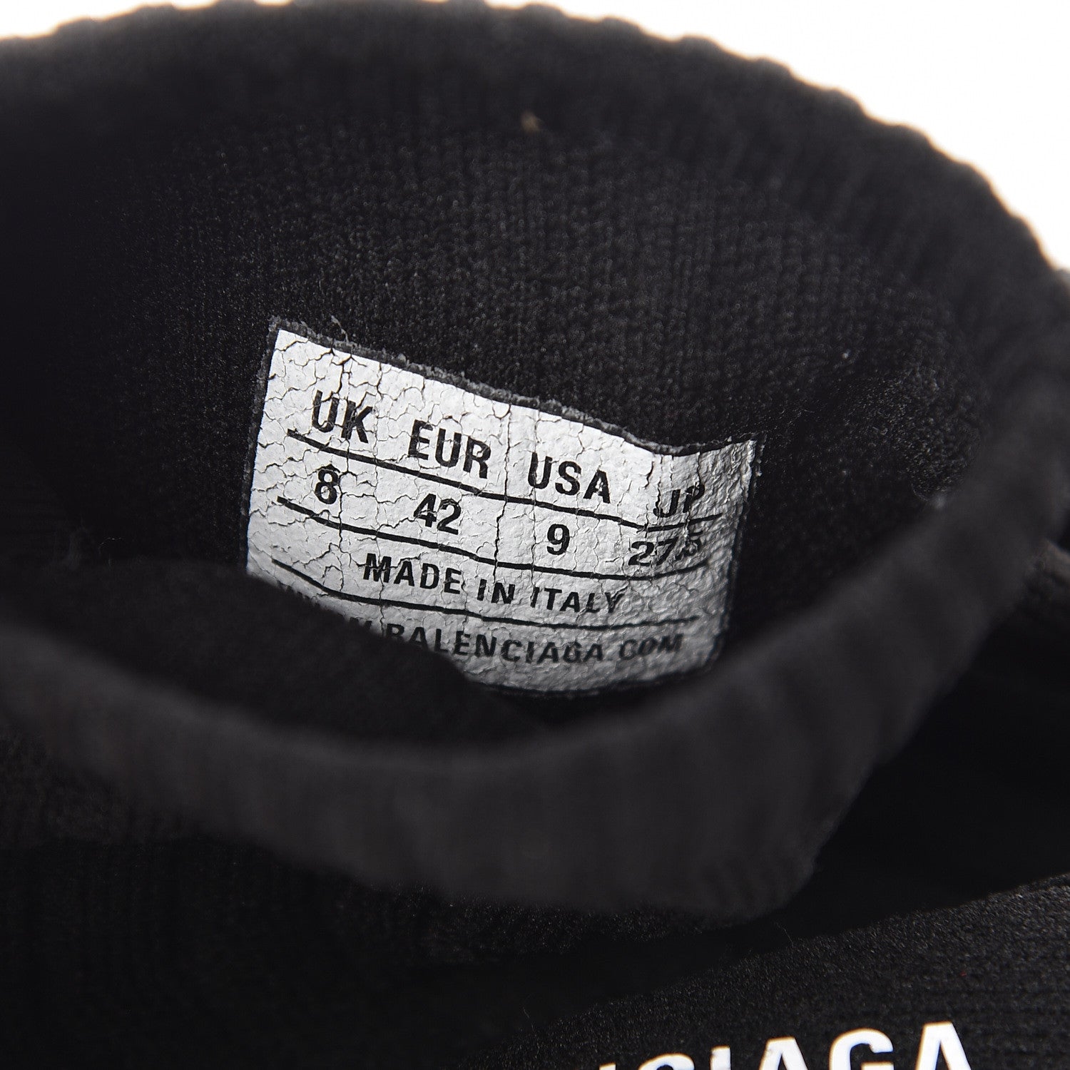 Balenciaga Ribbed Effect Knit Mens Speed Sneakers 42 Black 6 of 10
