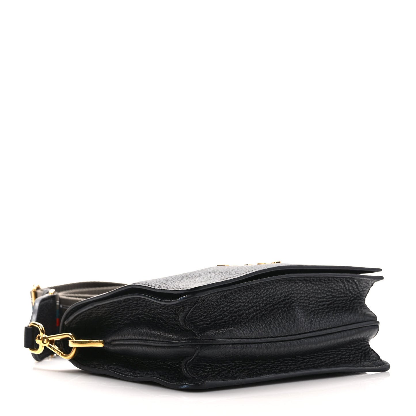 Vitello Daino Flap Crossbody Black