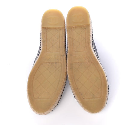 Chanel Lambskin Espadrilles 38 Navy Black 5 of 16